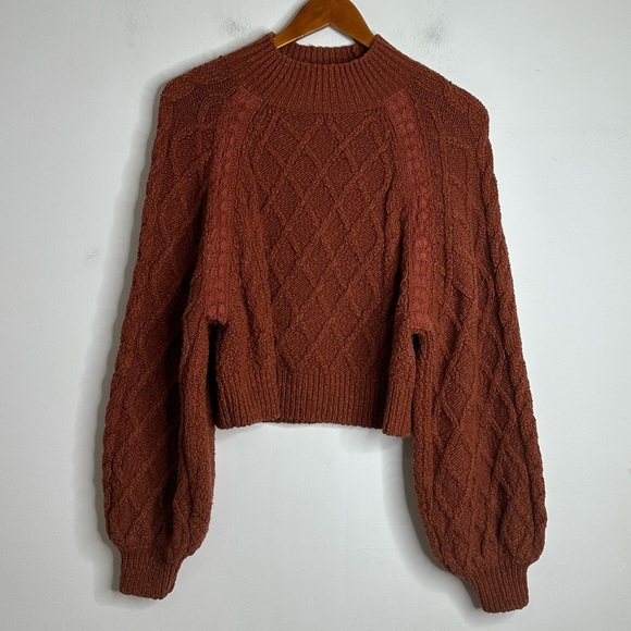 Free People Women’s Parfait Pullover Dolman Sleeve Diamond Kinit Sweater Size XS - Picture 3 of 12